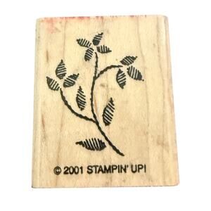 Stampin’ Up Vintage 2001 Leaves Leaf Shrub Rubber Stamp
